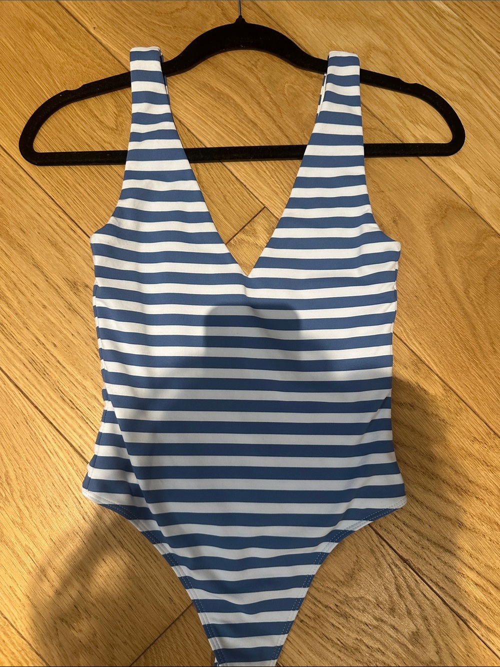 Womens Blue & White Striped One-Piece
